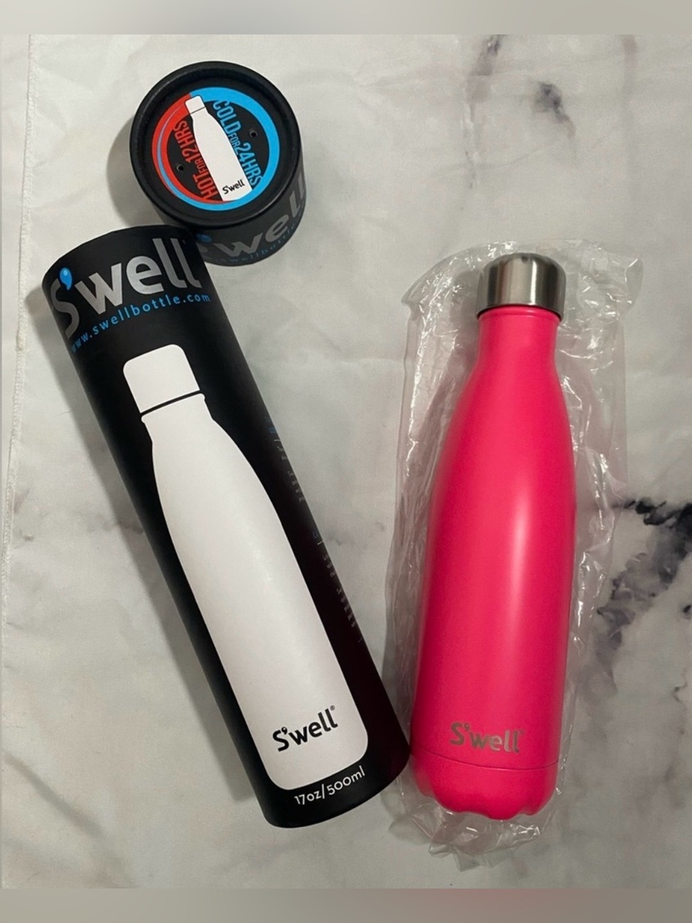 S'well Bright Pink Insulated Stainless Water Bottle